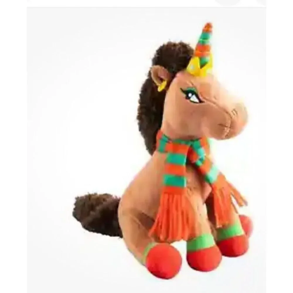 Afro Unicorn Holiday‎ Plush Set – Stuffed Unicorn Toy Christmas 4-Piece Gift Set
